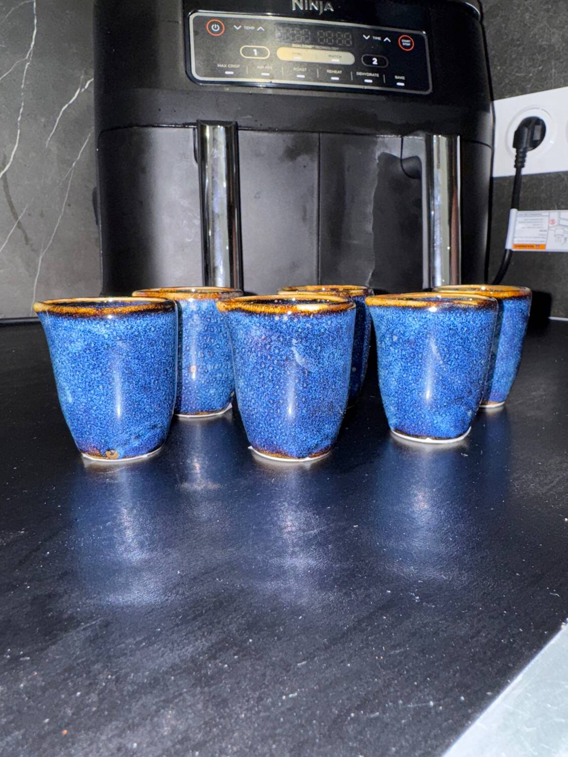 Lot of 6 Blue Nova 5cl milk/sauce pots – New