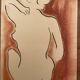 Signed painting in Chinese ink and art deco pastel, female portrait “the bath”