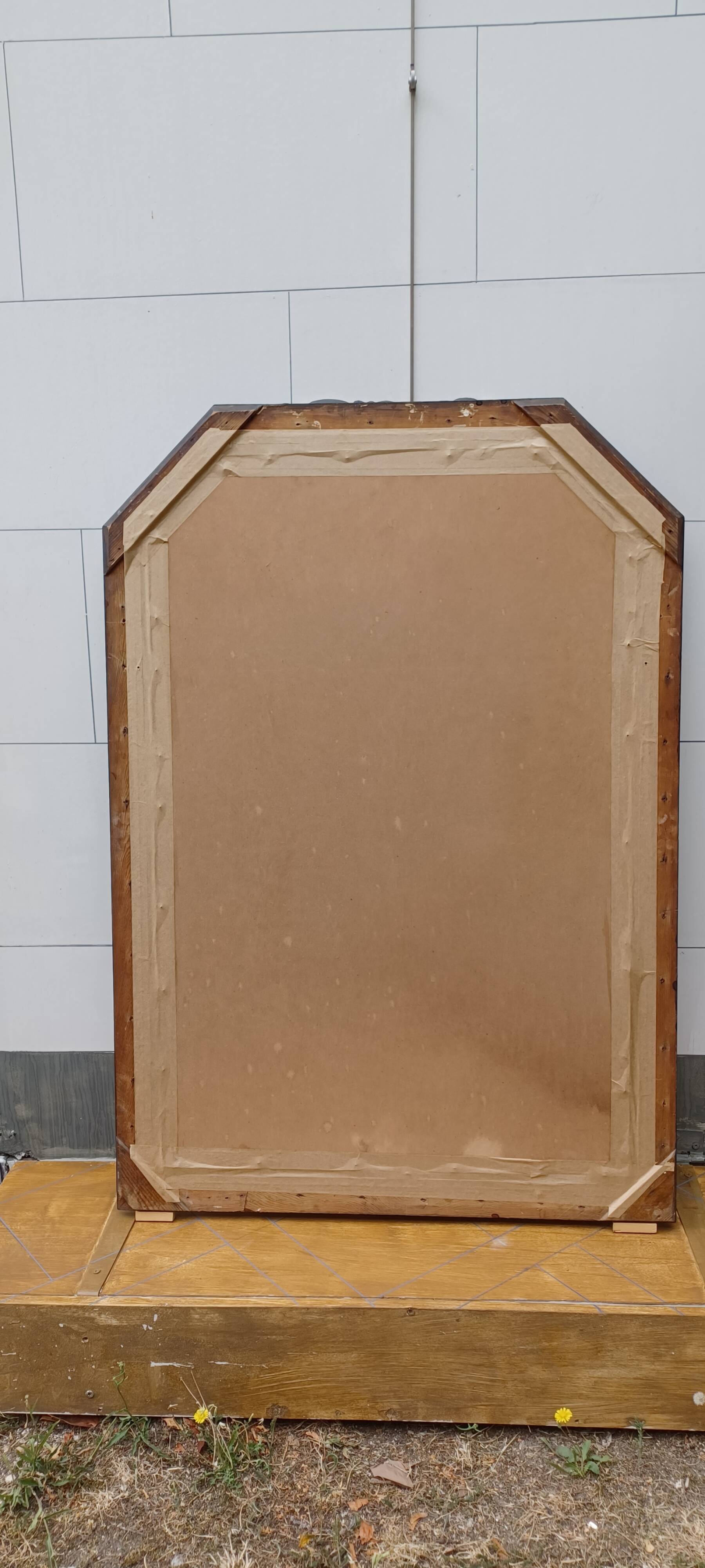Black and gold art deco style mirror - 110cm x 78cm