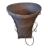 Antique Laos Khmu tribal hand woven carrying basket