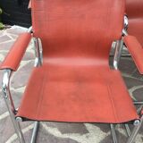 6 leather and chrome desk chair