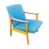 Fauteuil vintage scandinave 1960 bleu canard