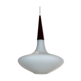 Philips Wood and opal glass hanging lamp by Louis Kalff, 1950s