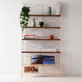 Vintage bookcase with metal frame