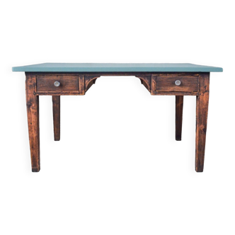 Large old desk in weathered wood