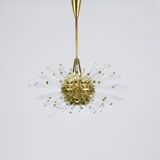 Lustre Bakalowits Miracle Sputnik en laiton avec tiges en verre cristal, années 1960