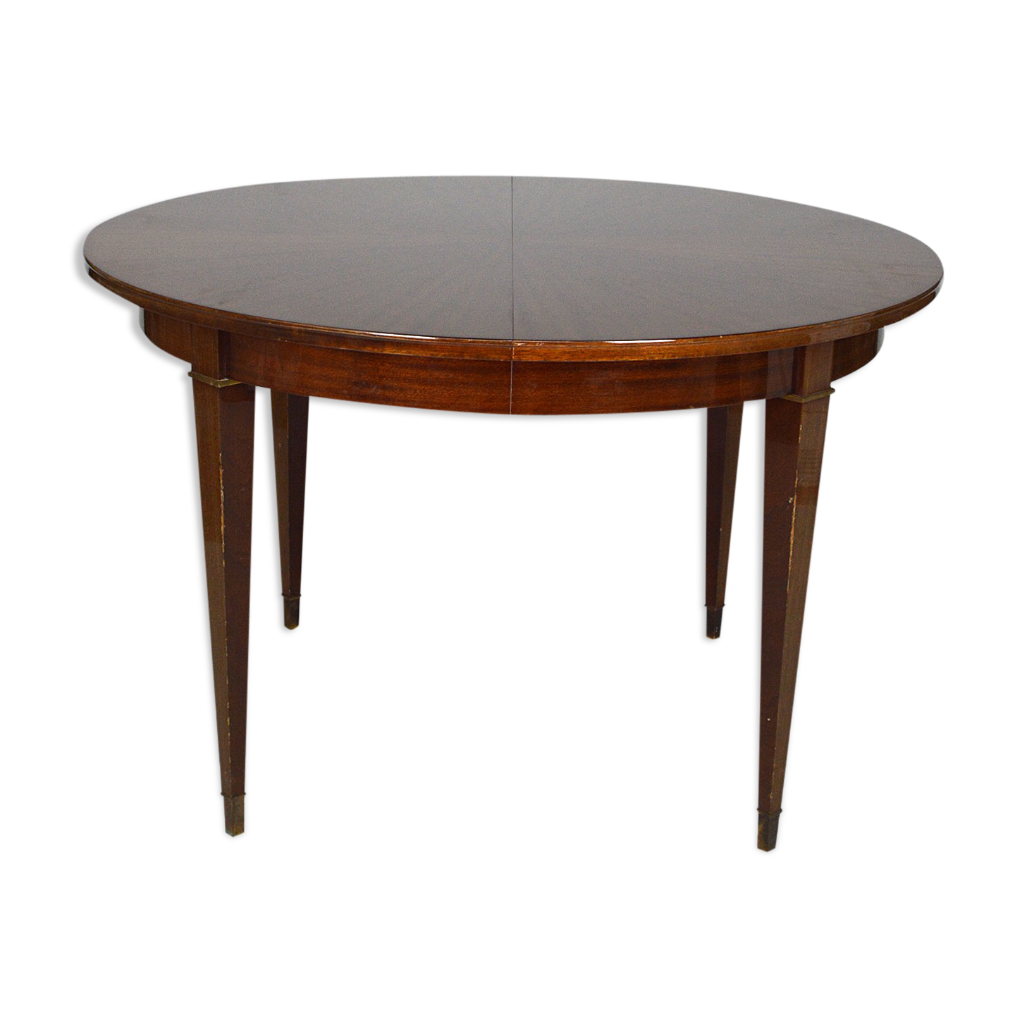 Art Deco mahogany round table by Jacques Adnet around 1940