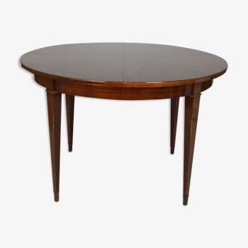 Art Deco mahogany round table by Jacques Adnet around 1940
