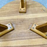 Table d'appoint tripode pied compas vintage en bois années 50