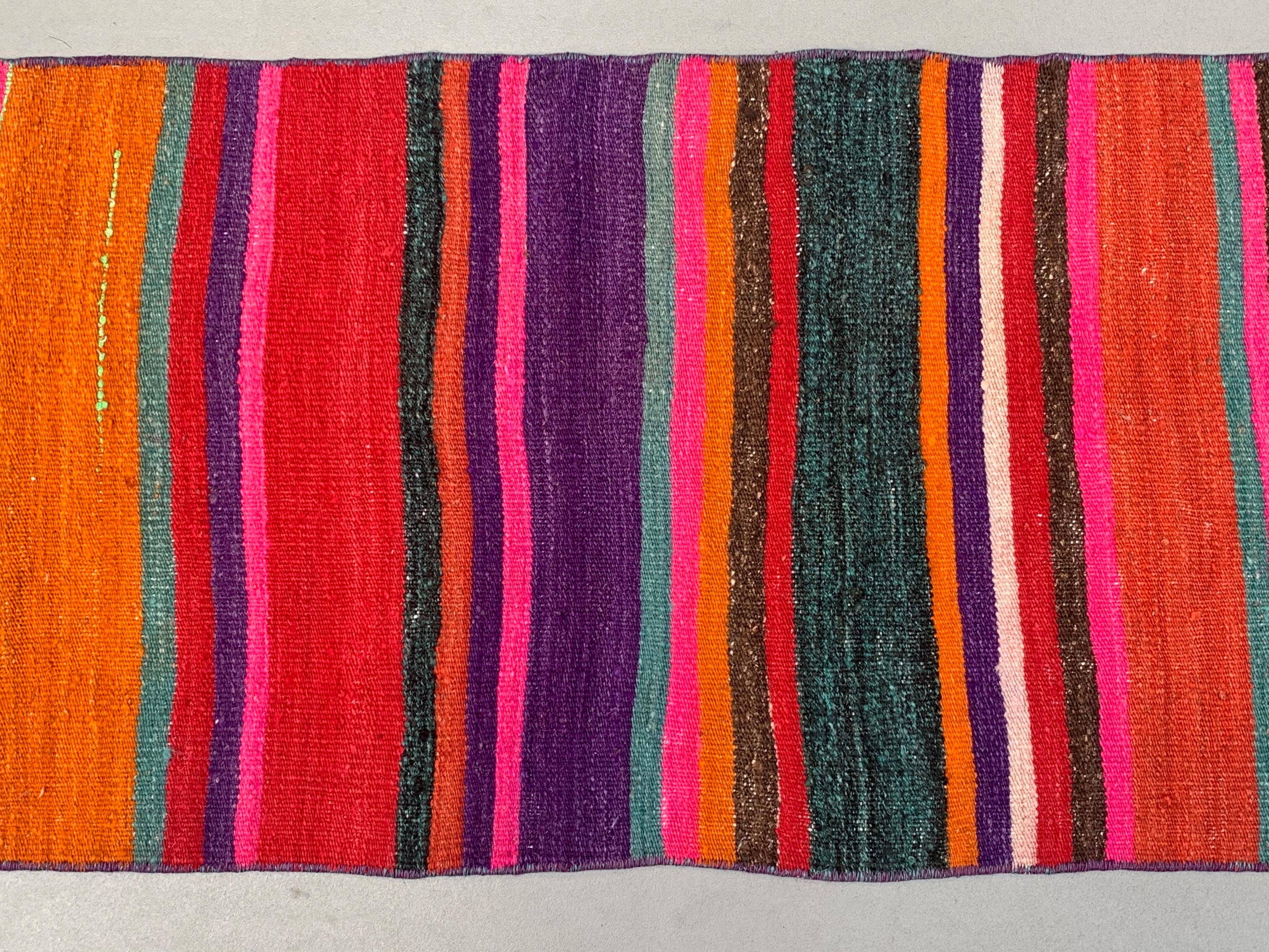 Old Turkish narrow Kilim Runner 283x51 cm shabby chic, vintage kelim