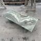 Green marble coffee table with cylindrical legs