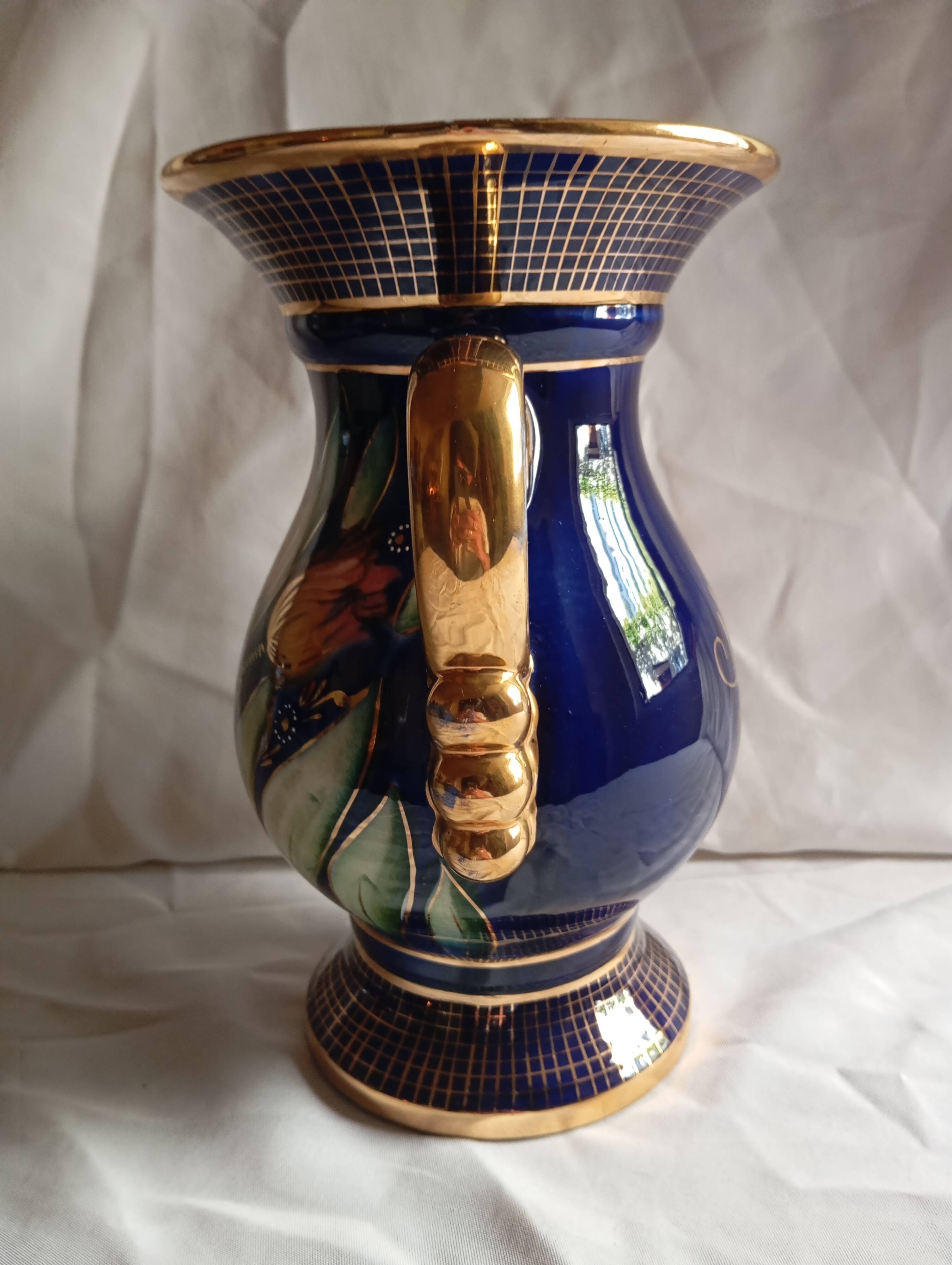 Vintage "h.bequet" earthenware vase