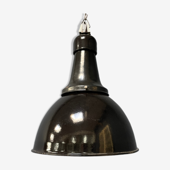 Black enamel Bauhaus factory lamp from Industria Rotterdam