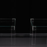 Vintage square small lucite side tables 1970s france