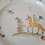 4 medium Moustiers Longchamp plates. Hand-painted by Al.Markoff.