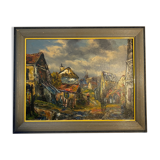 Painting, oil on canvas, Landscape on the island of St Denis by Raymond Besse.