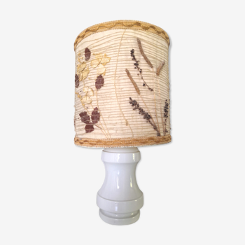 Virebent porcelain lamp and herbarium lampshade from the 70s