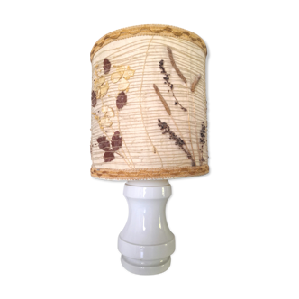 Virebent porcelain lamp and herbarium lampshade from the 70s
