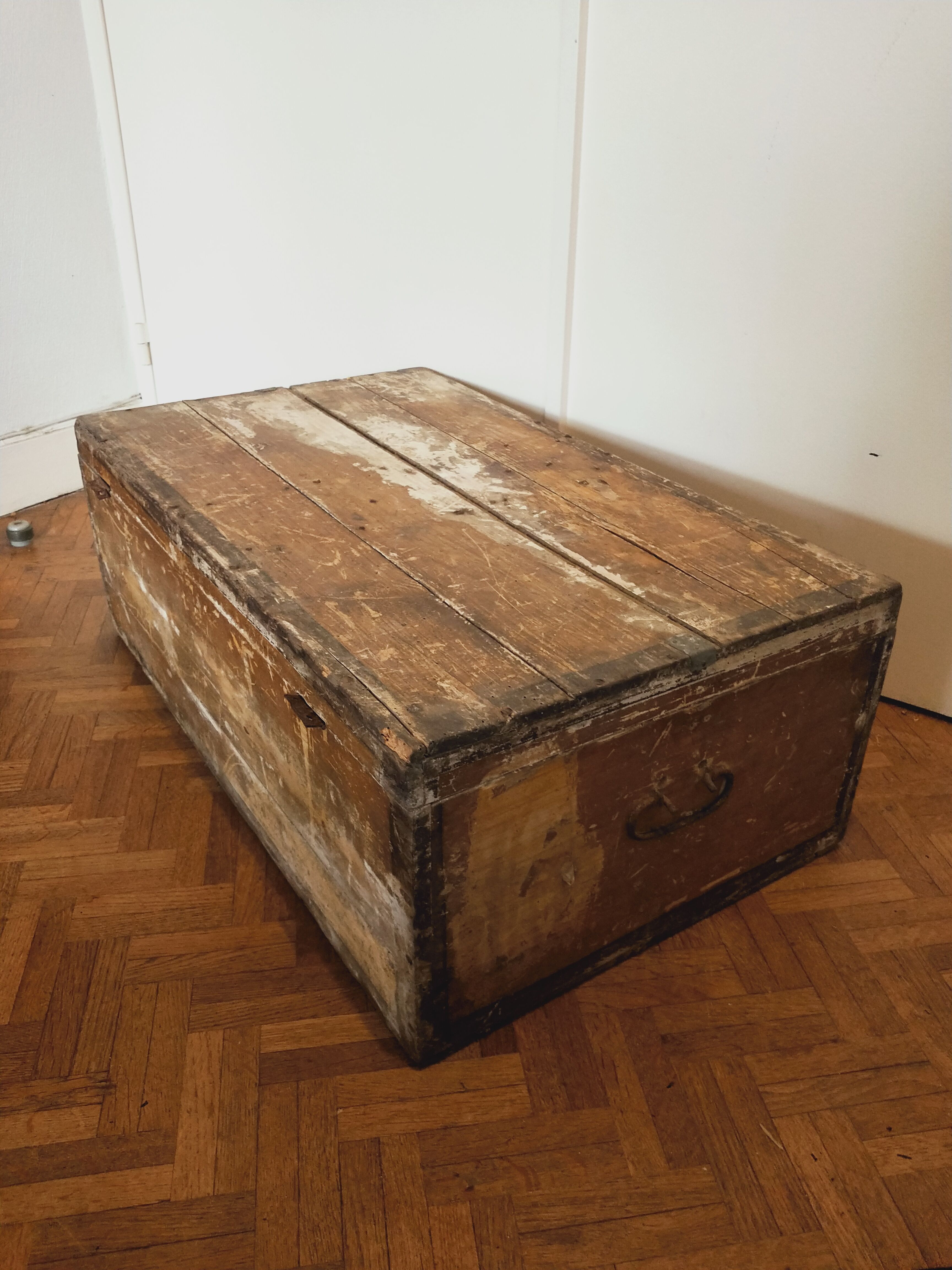 English wooden trunk