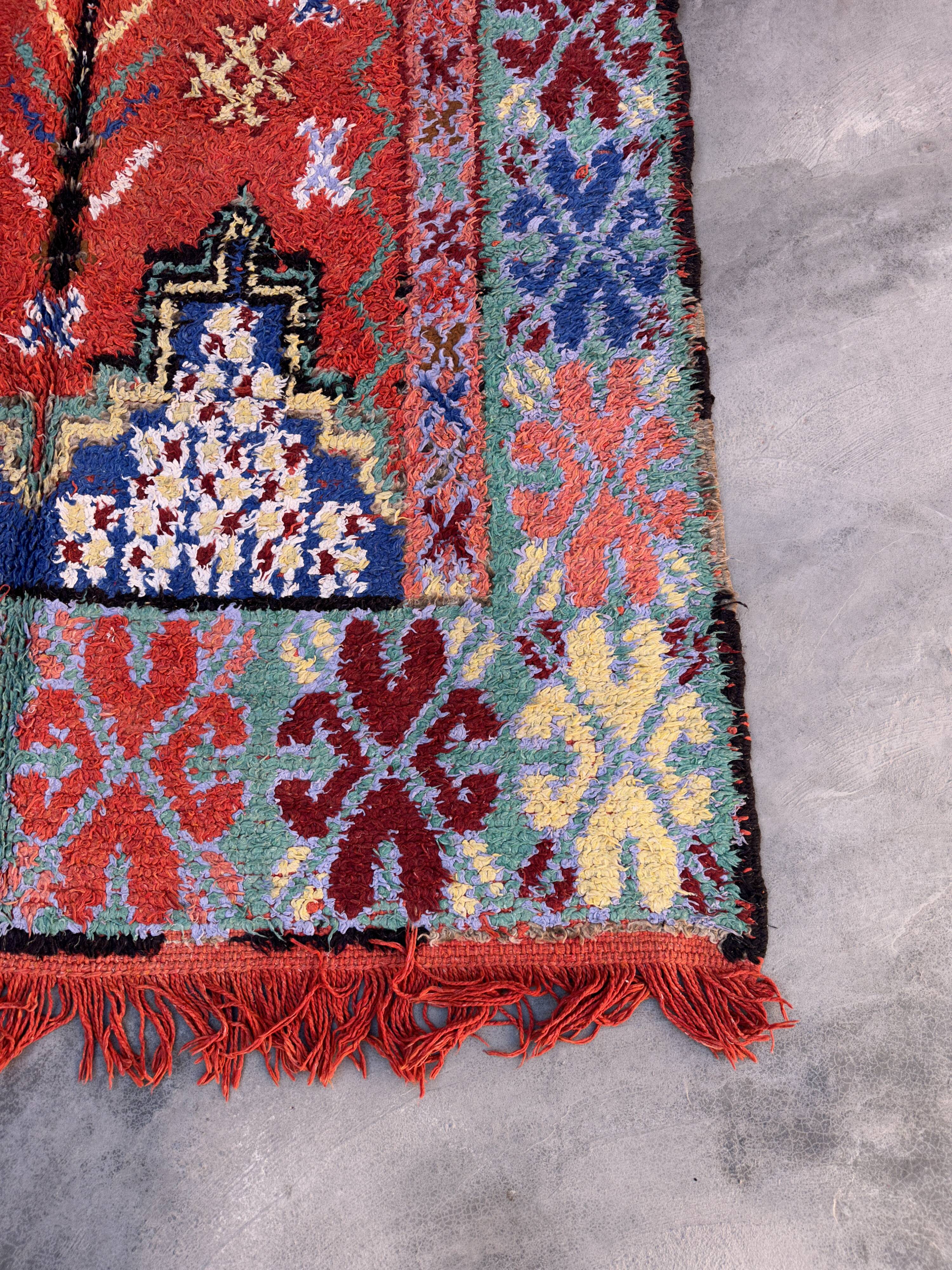 Colorful Moroccan boujad rug - 167 x 322 cm