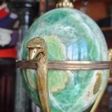 Neoclassical Bronze & Fluor Spar Lamp Signed Maison Charles