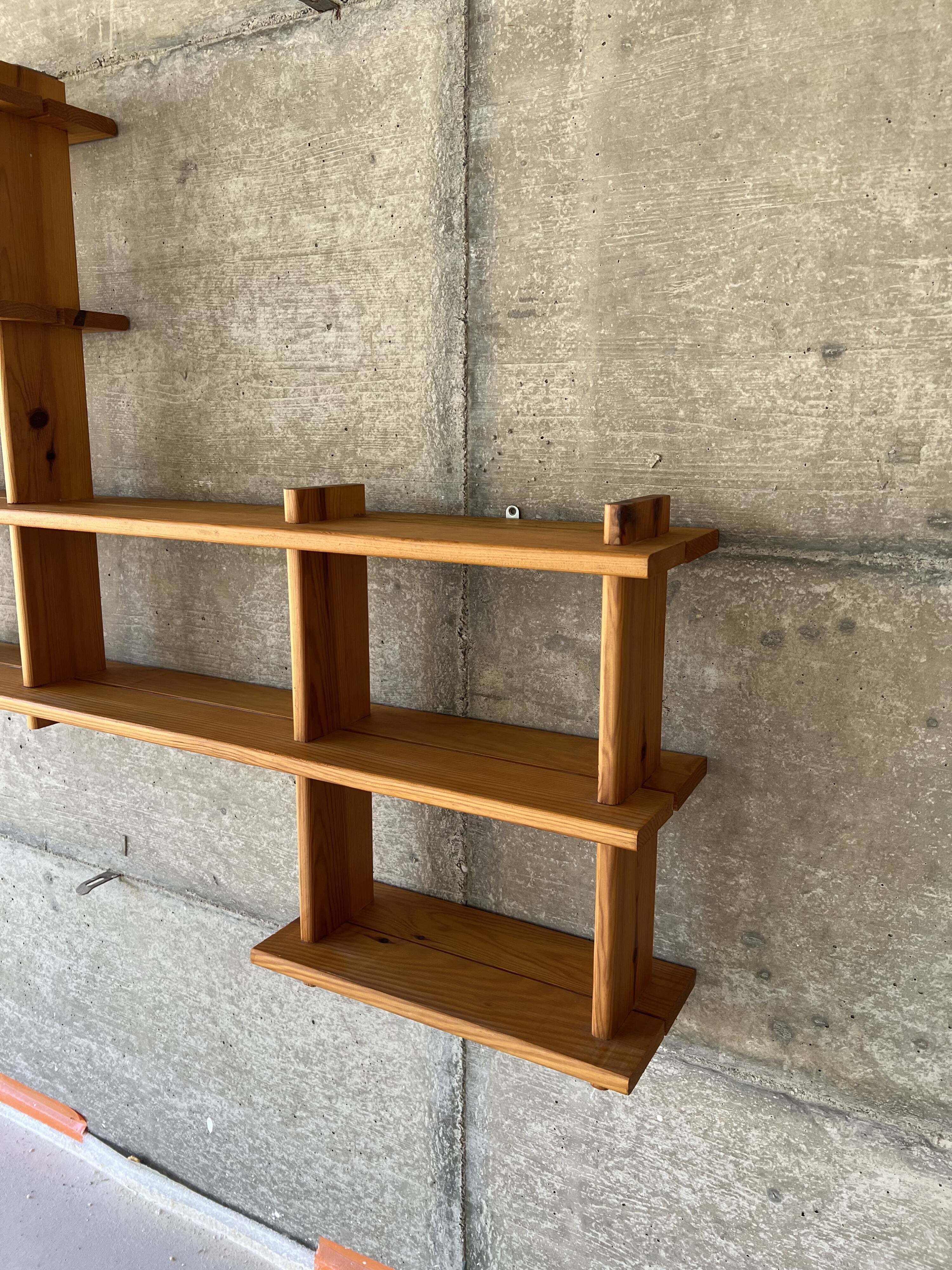 Modernist pine shelf bookcase Regain