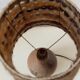 Sandstone lamp, wool lampshade, 50s/60s