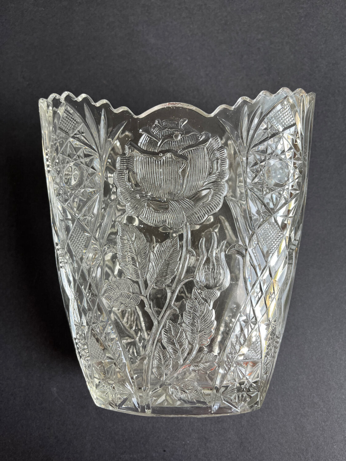 Vintage molded glass vase