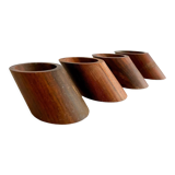 Set de 4 ronds de serviette en palissandre