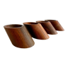 Set of 4 Mid Century Napkin Rings, Rosewood, Vintage