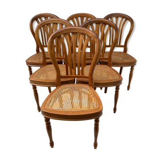 Série de 6 chaises louis philippe montgolfière