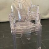Set of six vintage transparent polycarbonate chairs