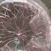 Murano glass vase (handkerchief) with a pink network pattern