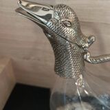 Silver-plated metal crystal decanter