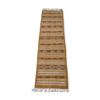 Handmade mustard hallway carpet, 200x60 cm