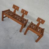 Banquette 2 places & fauteuil de Guillerme et Chambron