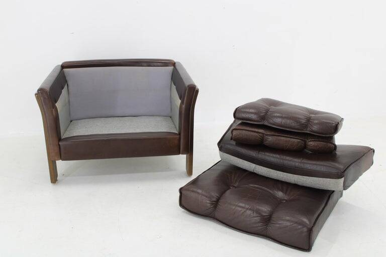 1970s Brown Leather armchair, Denmark
