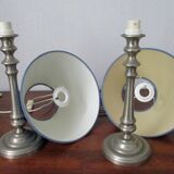 Paire de lampes de table argentées – XX ème