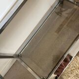 Vintage glass and chrome console coffee table