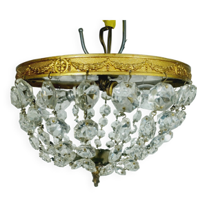 Plafonnier bronze et - cristal