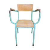 Fauteuil accoudoir internat instituteur vintage années 50