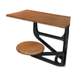 Fonte odesk and seamstress wall solid oak with removable seat 1930