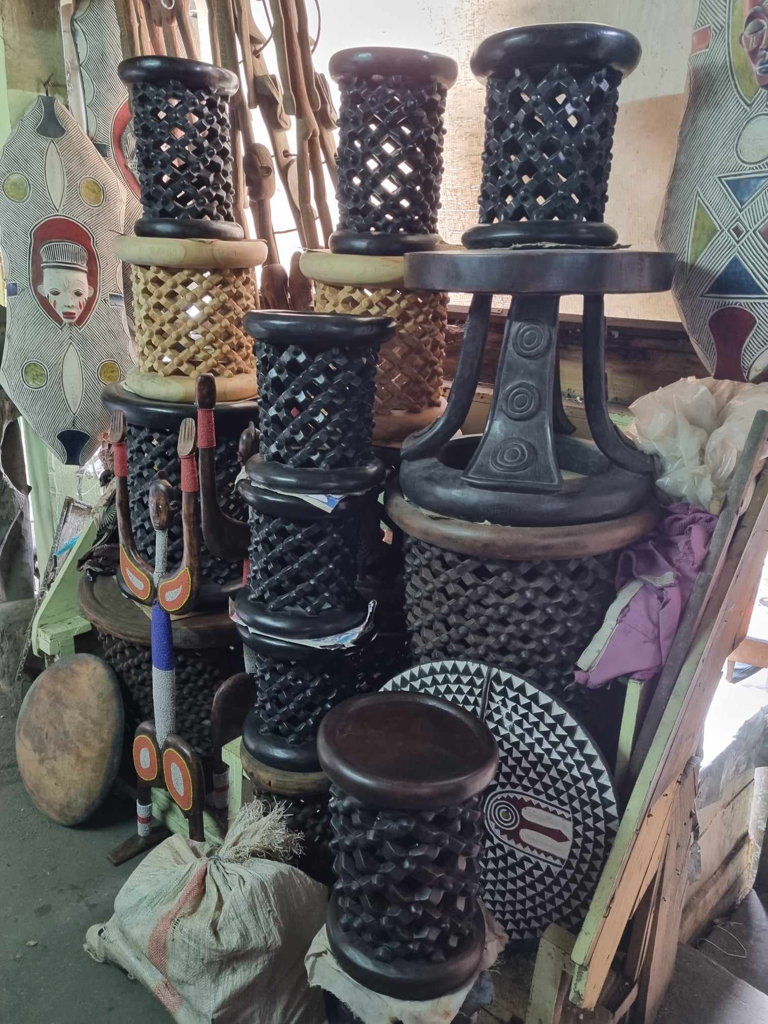 African Bamileke Stool Babanki
