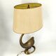 Large brass swan table lamp, 1960s