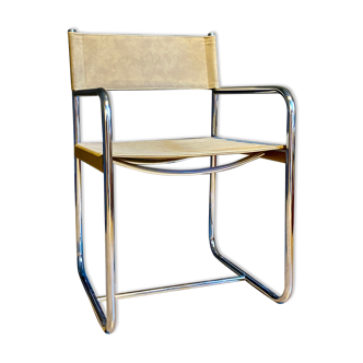 Modernist chair in metal and canvas 1970