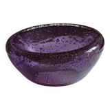 Purple Murano glass pocket bowl with aventurine – attributed to Seguso
