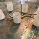 Ceiling chandelier vintage glass and brass