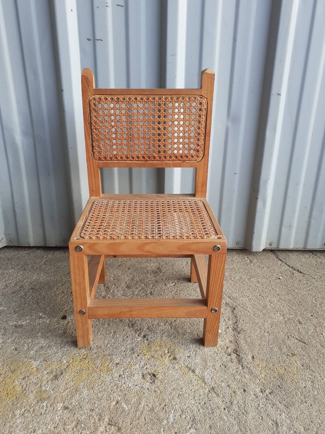 Wooden and cane children's chair