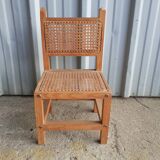 Wooden and cane children's chair