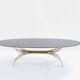 Maria Pergay steel and brass dining table Gerbe 1970
